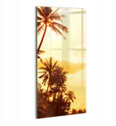 Wallfluent Fotó-Üvegkép Falra, Művészi Kivitelben, Nappaliba Napos pálmafák a tengerparton (010010010170100075306)