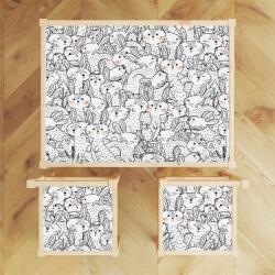 Epson Vízálló matricák Ikea Latt gyerekasztalhoz Vicces fekete-fehér nyuszik (1620_latt)