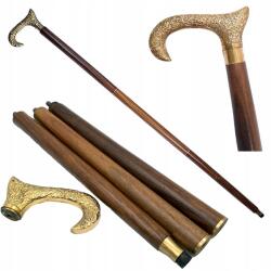  Fa Pálca Sárgaréz Dombormű Elemekkel, Összecsukható Vintage Sétálóutca