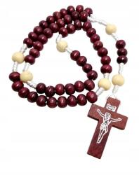  Rózsafüzér fa zsinóron, bordó (67741)