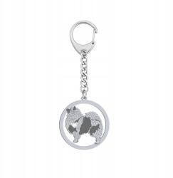 Mejk Jewellery Ezüst kulcstartó kutyával Farkas spicc 925 Női Gravírozás Ingyenes (Szpic Wilczy - Wolf Spitz)