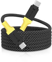 Tactical Здрав кабел с вграден магнитен органайзер и въжена оплетка за устройства с USB-C порт (100 см) - Tactical MagRope Magnetic USB-C to USB-C Cable 60W (черен) (57983121892)