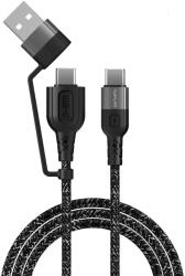 4smarts Качествен многофункционален кабел за USB към USB-C и USB-C към USB-C (150 см) - 4smarts ComboCord CA USB-A and USB-C to USB-C Cable (черен) (4S468626)