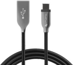 4smarts USB-C кабел с оплетка от неръждаема стомана (50 см) - 4smarts FerrumCord USB-C Stainless Steel Data Cable (черен) (4S468512)