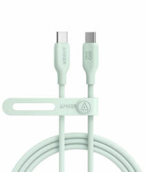 Anker Кабел с бързо зареждане за устройства с USB-C - Anker 544 Bio-Based USB-C to USB-C Cable 140W (зелен) (90 см) (A80F1H61)