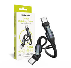 Mobile Origin Кабел с бързо зареждане за устройства с USB-C порт - Mobile Origin CB3 Rotating USB-C to USB-C Cable 240W (100см) (черен) (MO-240WRC-CB3)