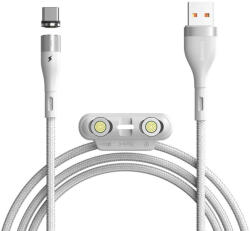 Baseus Кабел с магнитни конектори за Apple продукти с Lightning, microUSB и USB-C (100 см) - Baseus Zinc Magnetic Safe Fast Charging Data Cable (CA1T3-A02) (бял) (CA1T3-A02)