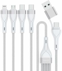 4smarts Универсален USB-C кабел с Lightning, microUSB и USB-C конектори (120 см) - 4smarts 4-in-2 Multi-Charging USB Cable (бял) (541024)