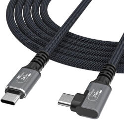 Wozinsky Здрав USB4 кабел с Thunderbolt 4 за устройства с USB-C порт - Wozinsky Thunderbolt 4 USB4 USB-C to USB-C Angled Cable 240W (черен) (100 см) (WPS3-UY41S)