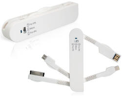  Универсален кабел с Lightning, Dock и microUSB накрайници - Knife Design 3-in-1 Cable (бял)