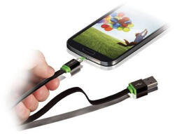 Mobee Кабел изработен от рециклирани материали за устройства с microUSB (100 см) - Mobee Smart Cable (черен) (PO3240)