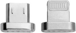4smarts Магнитни накрайници (за магнитен кабел GravityCord) с Lightning и MicroUSB конектори - 4smarts Magnetic Lightning & Micro USB GravityCord Connectors (сребрист) (4S468536)
