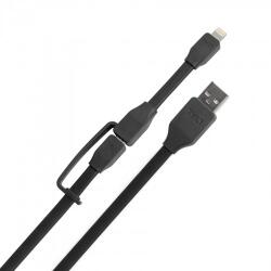 Tylt Кабел 2в1 за Apple и MicroUSB устройства - Tylt Syncable Duo Charge & Sync Lightning and MicroUSB (IP5-MIC12BK-T)