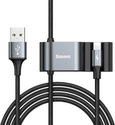 Baseus USB кабел с Lightning конектор и 2xUSB-A порта (150 см) - Baseus Special Data Cable for Backseat (Lightning + USB) (CALHZ-01) (черен) (CALHZ-01)