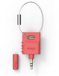 elago Аудио разклонител (сплитер) за мобилни устройства с 3.5 мм стерео-жак - Elago Keyring Splitter (червен) (EEA-SPL-IRO)
