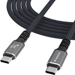 Wozinsky Здрав USB4 кабел с Thunderbolt 4 за устройства с USB-C порт - Wozinsky Thunderbolt 4 USB4 USB-C to USB-C Cable 240W (черен) (100 см) (WPS-UY41S)