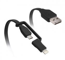 Tylt Кабел 2в1 за Apple и MicroUSB устройства - Tylt Flip Duo Charge & Sync Lightning and MicroUSB (DUO-REV12BK-T)