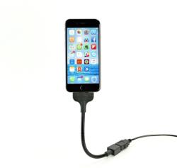 Fuse Chicken Стоманен Lightning кабел и док станция с клипове и удължител за iPhone, iPad, iPod с Lightning - Fuse Chicken Bobine Blackout Everywhere Mount