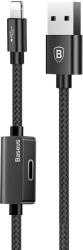 Baseus Lightning USB кабел с допълнителен Lightning порт за устройства с Lightning порт (100 см) - Baseus Music Series Lightning Audio Data Cable (черен) (CALYU-01)