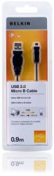 Belkin Кабел за устройства с Micro USB (HTC, Samsung, Nokia и др. ) - Belkin Micro USB Cable (0.9 метра) (F3U151cp0.9M)