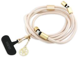 Guess Универсална връзка за носене през врата за смартфони, с вграден USB-C към USB-C кабел - Guess 4G Charm Crossbody Strap With USB-C Cable (бежов) (150 см) (GUCCUCNY4GDE)