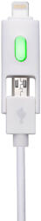 Comma Универсален кабел с Lightning и MicroUSB конектори - Comma Light Dural 2 in 1 Cable (бял)