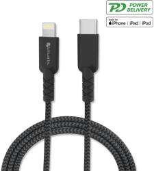 4smarts USB-C кабел към Lightning за Apple устройства - 4smarts MFI RAPIDCord PD USB-C to Lightning Cable 1m (черен) (4S465558)