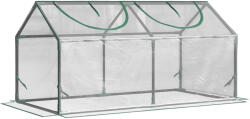 Outsunny Mini Sera de Gradina sera pentru plante cu 2 Ferestre Rulou si Copertina PVC Anti-UV, Transparenta | Aosom Romania (845-368V04)