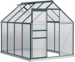 Outsunny Sera pentru plante din aluminiu kit sera de gradina walk-in din policarbonat cu ventilatie, Verde | Aosom Romania (845-540V01GN)