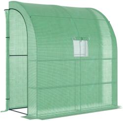 Outsunny Sera de Perete pentru legume, fructe, plante din Otel si PE, protectie plante 200x100x213cm | Aosom Romania (845-304V04GN)