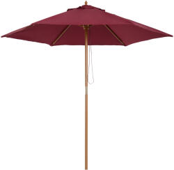 Outsunny Umbrelă de Soare din Lemn, Protecție UV, Φ2.5m, Culoare Bordo | Aosom Romania (01-0583)