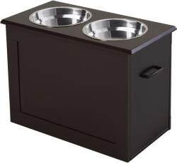 PawHut Set Boluri pentru Animăluțe, Hrănitor Dublu, Design Ergonomic, Alb și Gri | Aosom Romania (D08-021CF)