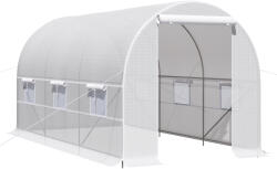Outsunny Sera tunel, sera cu cadru din Otel Galvanizat, sera pentru plante, legume, fructe, Alb | Aosom Romania (845-071V01)