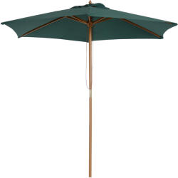 Outsunny Umbrelă din Lemn pentru Grădină, Rezistentă la UV, Ușor de Utilizat, Verde, Ø2.5m | Aosom Romania (01-0213)