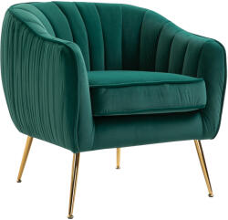 HOMCOM Fotoliu Elegant din Catifea Verde cu Picioare Metalice Aurii Confort Superior pentru Living | Aosom Romania (833-725GN)