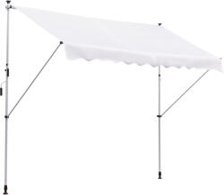 Outsunny Copertina de Perete cu Stâlpi de Sprijin, Protecție UV, Alba, 300x150 cm | Aosom Romania (840-183WT)
