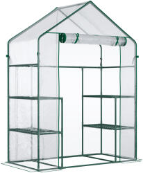 Outsunny Sera de Gradina sera pentru plante, legume, fructe din PE Impermeabila si Anti UV, 142x73x195cm, Verde | Aosom Romania (845-139V01)