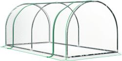 Outsunny Tunel de oțel pentru grădină cu seră și capac din PVC, 200x100x80 cm, transparent și verde | Aosom Romania (845-305V02)