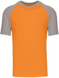 Kariban Férfi raglán ujjú kétszínű baseball póló, Kariban KA330, Orange/Light Grey-3XL (ka330or-lg-3xl)
