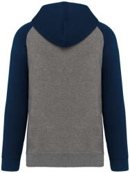 Proact PA369 kétszínű raglán ujjú kapucnis pulóver Proact, Grey Heather/Sporty Navy-XL (pa369grh-snv-xl)