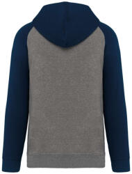Proact PA369 kétszínű raglán ujjú kapucnis pulóver Proact, Grey Heather/Sporty Navy-2XL (pa369grh-snv-2xl)