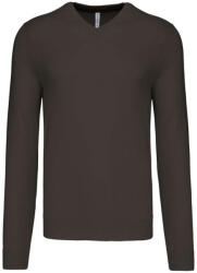 Kariban Férfi V-nyakú keskeny szabású pulóver, Kariban KA965, Dark Grey-S (ka965dg-s)