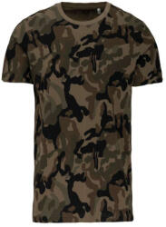 Kariban Férfi terepmintás környakas, rövid ujjú póló, Kariban KA3030, Olive Camouflage-4XL (ka3030olc-4xl)