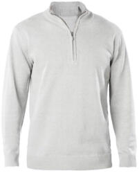 Kariban Férfi galléros 1/4 cipzáros keskeny szabású pulóver, Kariban KA970, Grey Melange-2XL (ka970gm-2xl)