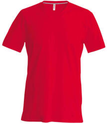 Kariban Férfi oldalvarrott V-nyakú rövid ujjó póló, Kariban KA357, Red-4XL (ka357re-4xl)