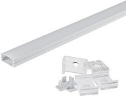 Optonica Alumínium profil LED szalaghoz, ezüst/fehér fedő, Optonica, 5191 (5191)
