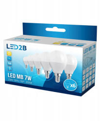 Kobi LED izzó MB 7W E14 3000K 6 db-os LED2B kiszerelésben, KOBI-001288 (KOBI-001288)