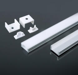V-TAC VT-8113 Szerelőkészlet diffúzorral LED szalag felületéhez 2000X17, 4X7 mm ezüst (3355)