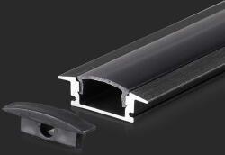 V-TAC LED szalag profil, fekete/fekete fedő, 2000mm, V-TAC, 2875 (2875)