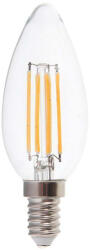 V-TAC LED izzó átlátszó filament gyertya alakú E14, 6w, 3000K, meleg fehér, 600lm, 300°, CRI>80, V-TAC, 217423 (217423)
